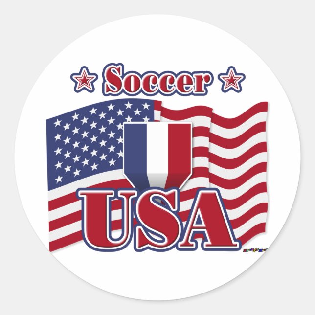 Soccer USA Classic Round Sticker (Front)