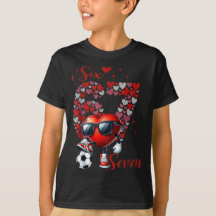 Soccer Valentine 6 7 Meme Funny Heart Sungles Cool T-Shirt