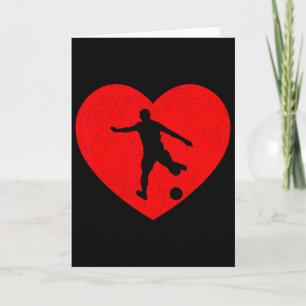 Soccer Valentine Heart Shape Soccer Lovers Card