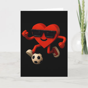 Soccer Valentines Day Cute Funny Heart Boys Girls Card