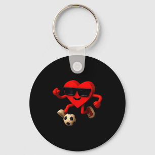Soccer Valentines Day Cute Funny Heart Boys Girls  Keychain