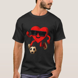 Soccer Valentines Day Cute Funny Heart Boys Girls  T-Shirt