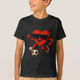 Soccer Valentines Day Cute Funny Heart Boys Girls T-Shirt