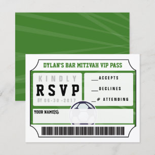 SOCCER VIP REPLY CARD Bar Bat Mitzvah Invitation