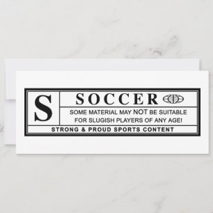 soccer warning label invitation