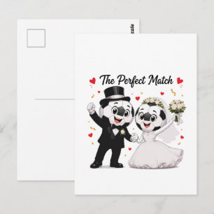 Soccer Wedding Couple Postcard