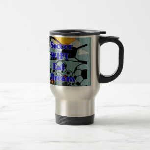 Soccer WIFI Eat Dream – Fun Sports Art Print Travel Mug