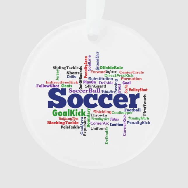 Soccer Word Cloud Ornament (Front)