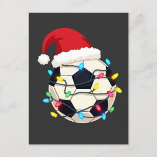 Soccer Wrapped in Christmas Lights Soccer Player  Postcard