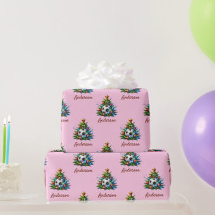 Soccer Wrapping Paper Christmas Custom Name Gift