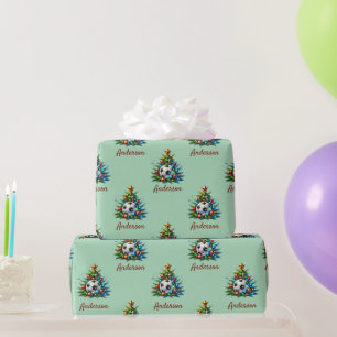 Soccer Wrapping Paper Christmas Custom Name Gift