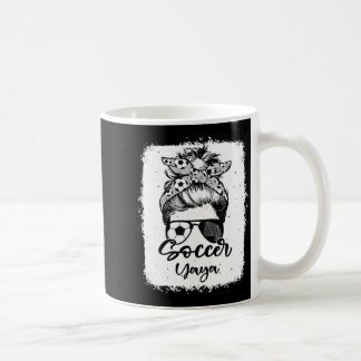 Soccer Yaya Vintage Leopard Messy Bun Bleached T S Coffee Mug