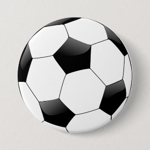 Soccerball 3 Inch Round Button