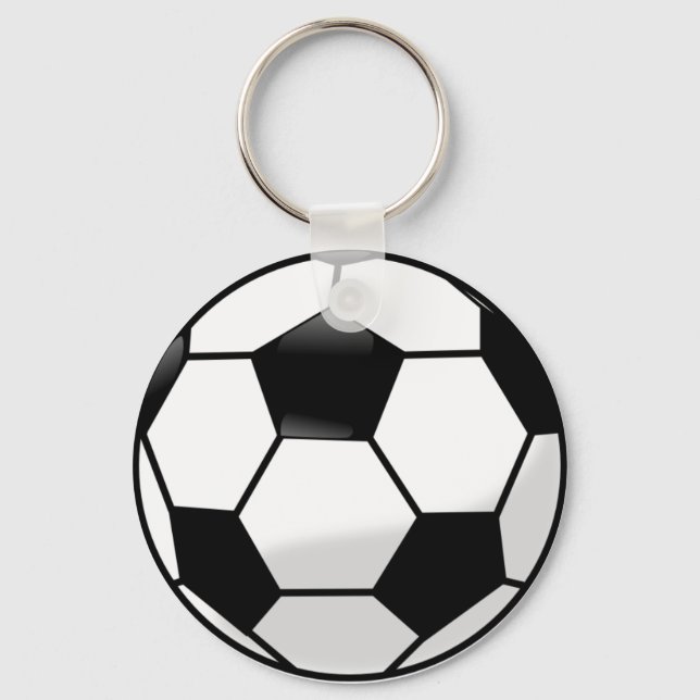 Soccerball Button Keychain (Front)