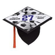 Soccerballs Custom Jersey Number Graduation Cap Topper