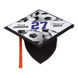 Soccerballs Custom Jersey Number Graduation Cap Topper