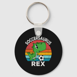 Soccersaurus Rex Soccer Dinosaur For Boys Kids  Keychain