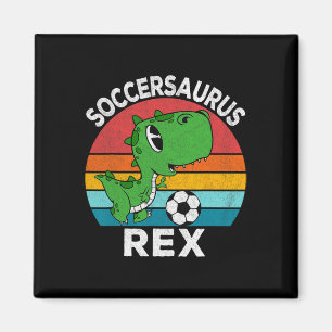 Soccersaurus Rex Soccer Dinosaur For Boys Kids  Magnet
