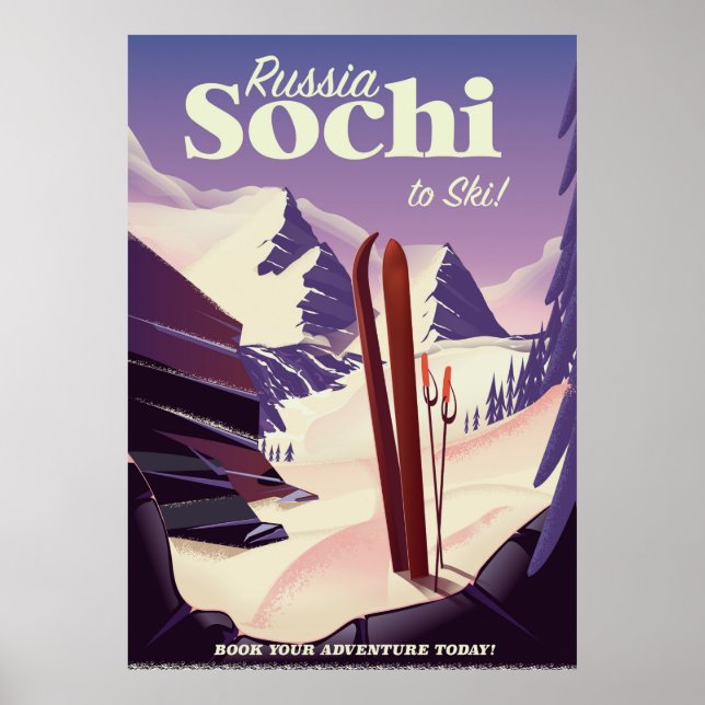 Sochi Russia poster de voyage de ski (Devant)