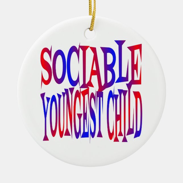 Sociable Youngest Child Ceramic Ornament (Front)