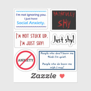 Social Anxiety set #1 Custom-Cut Vinyl Sticker