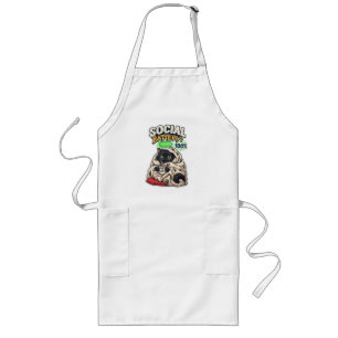 ​Social Battery 100% Fully Charged Black Cat Long Apron