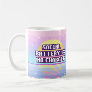 Social Battery 1%, No Charger Neurodivergent Mug