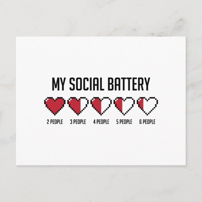 Social Battery 1 Postcard (Front)