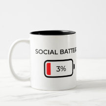 Social Battery 3% - Coffee Mug