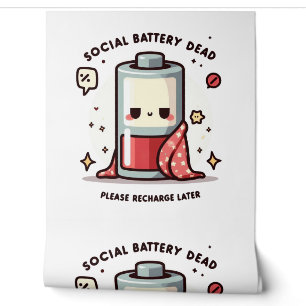 Social Battery Dead Aesthetic Minimalist Funny Wallpaper