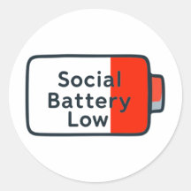 Social Battery Low – Laptop Sticker