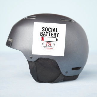 Social Battery Low Small Custom Cut Vinyl Sticker