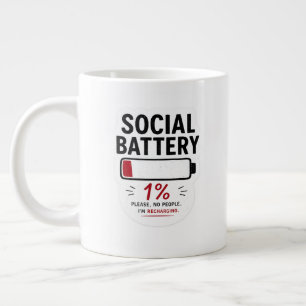 Social Battery Low Specialty Mug   Funny Introvert