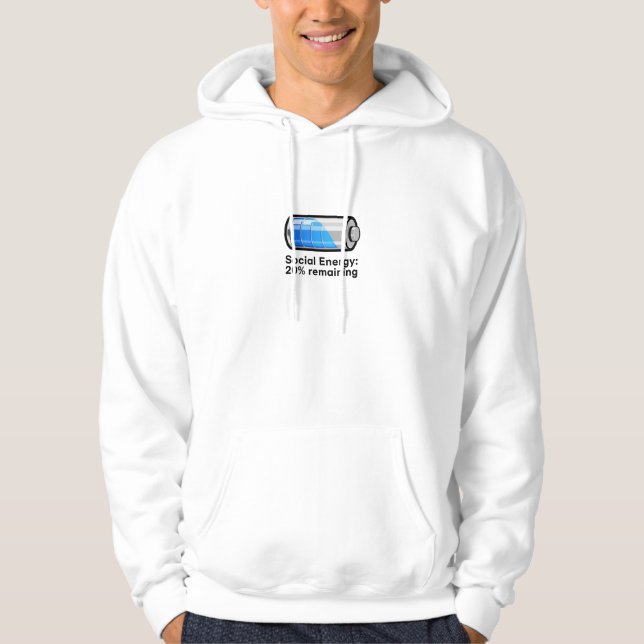 Social Battery Low T-Shirt Hoodie (Front)