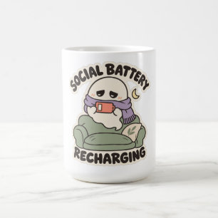 Social Battery Recharging Cozy Introvert Ghost Coffee Mug