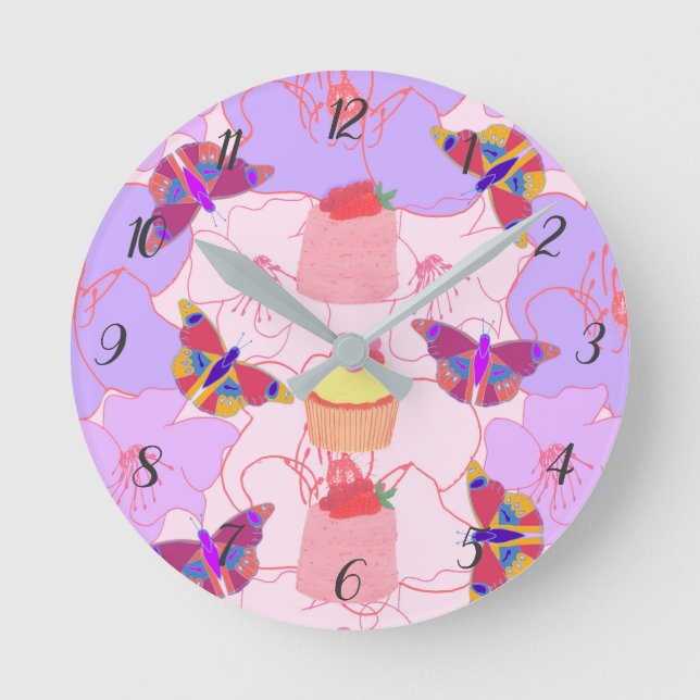 Social Butterflies Wall Clock (Front)