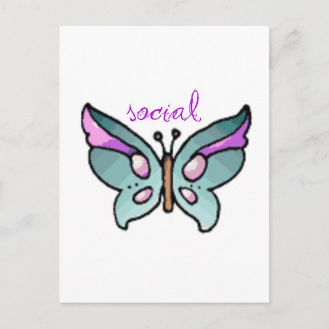 social butterfly postcard (Front)