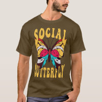 Social Butterfly Retro Vintage Outgoing 90s 70s Hi