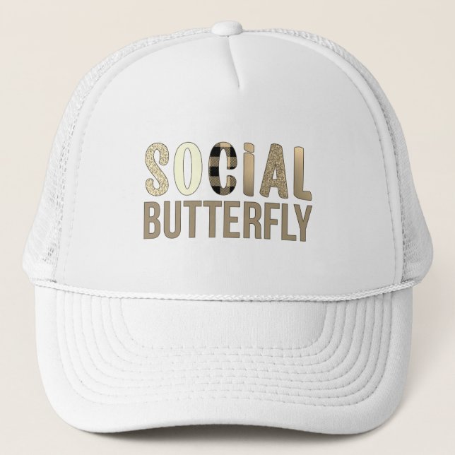 Social Butterfly Trucker Hat (Front)