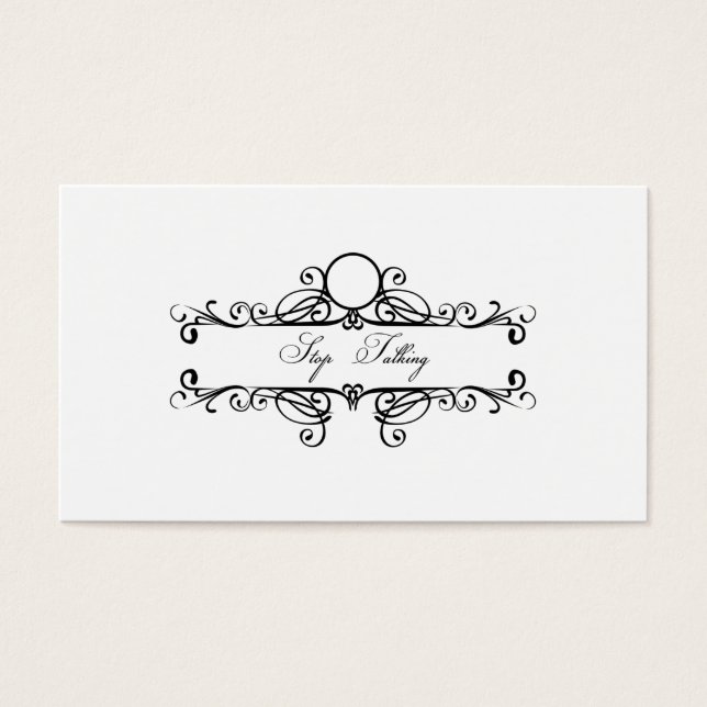 Social Cards: "Stop Talking" (Front)