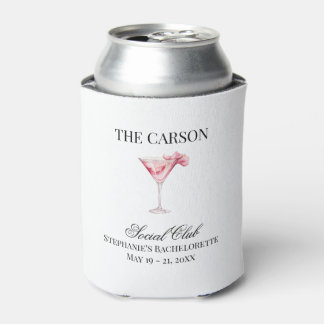 Social Club Pink Cocktail Bachelorette Party Can Cooler