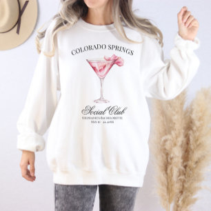 Social Club Pink Cocktail Bachelorette Trip Sweatshirt