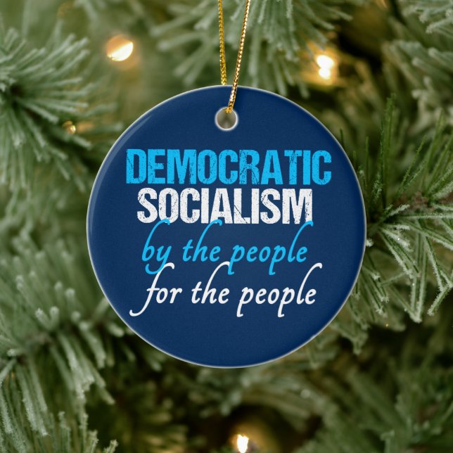Social Democracy Democratic Socialism Christmas Ceramic Ornament (Tree)
