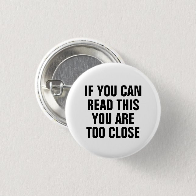Social Distance 1 Inch Round Button (Front & Back)