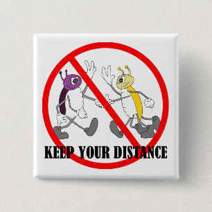 Social Distance Distancing Covid-19 Coronavirus 2 Inch Square Button