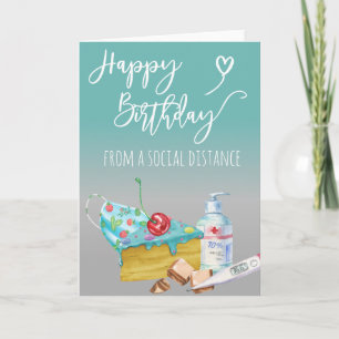 Social Distance Happy Birthday Covid-19 Card