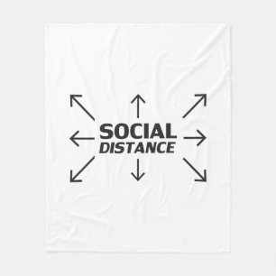 Social Distance modern typography and arrows funny Fleece Blanket