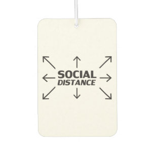 Social Distance modern typography arrows funny Air Freshener