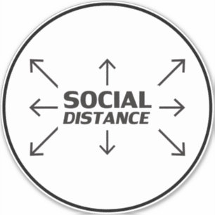 Social Distance modern typography circle sign