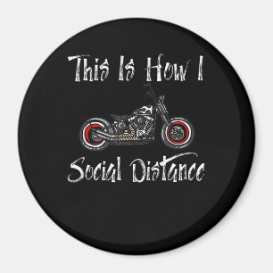 Social Distance Motorcycle Biker Riding Magnet